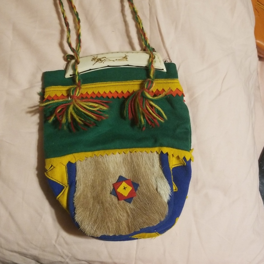 Handmade Ivory & Felt satchel